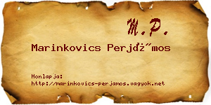 Marinkovics Perjámos névjegykártya